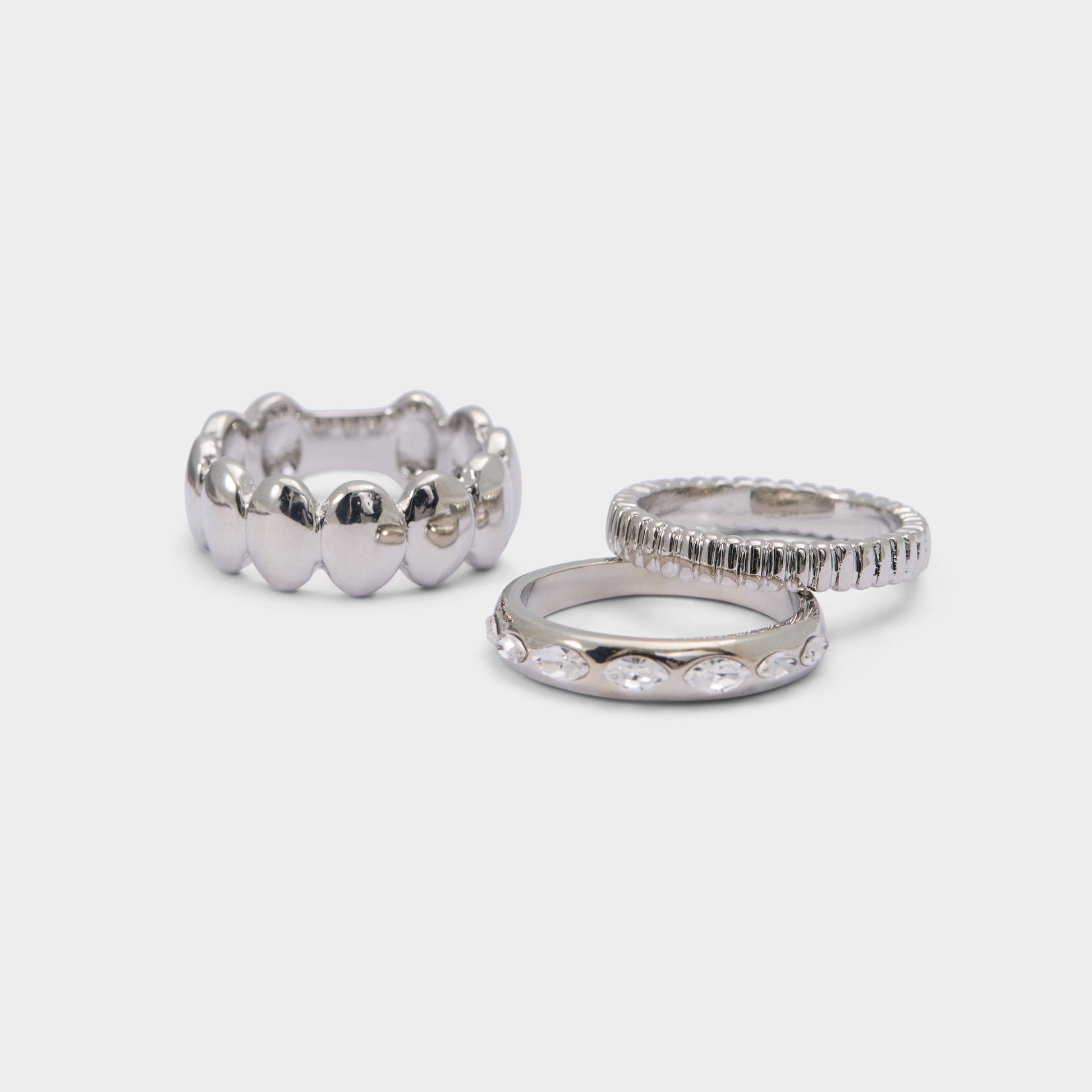 Bublle in Silver Clear Multi - Stackable rings Aldo Silver/clear multi