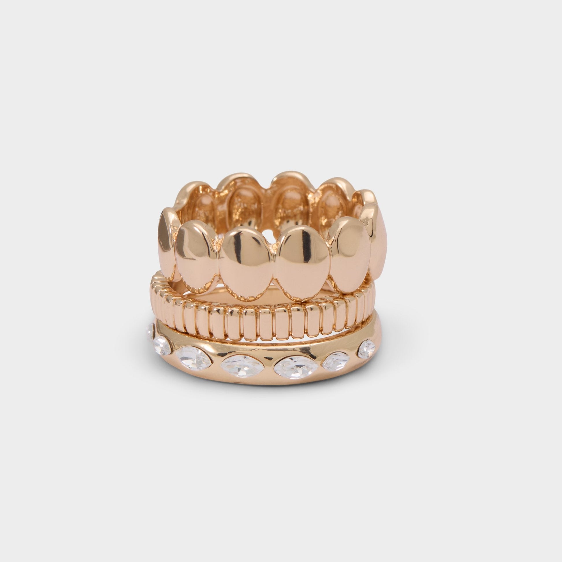 Bublle in Gold Clear Multi - Stackable rings Aldo Gold/clear multi