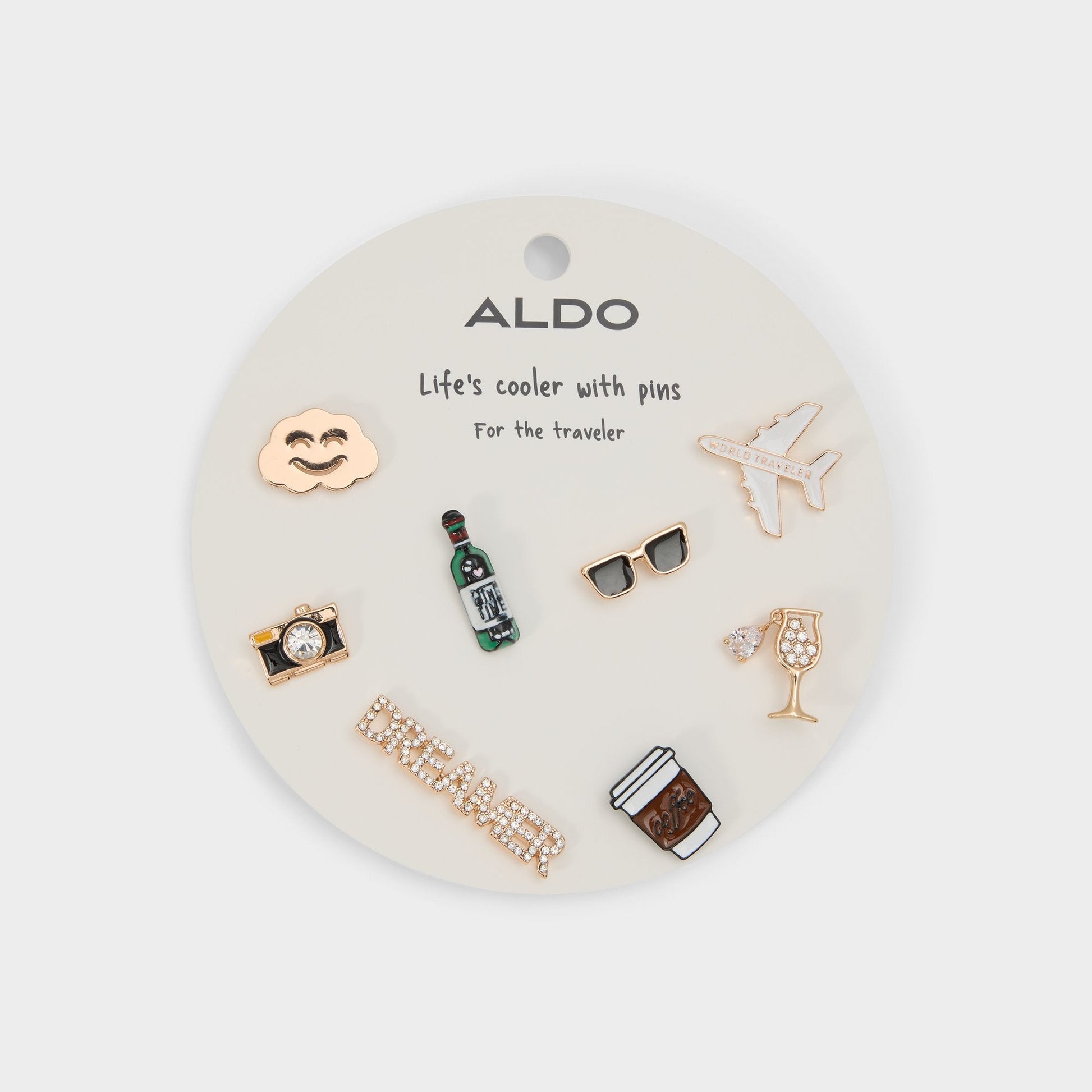Traveler Gold/Clear Multi Women's Accessories - Decorative pins Aldo Gold/clear multi