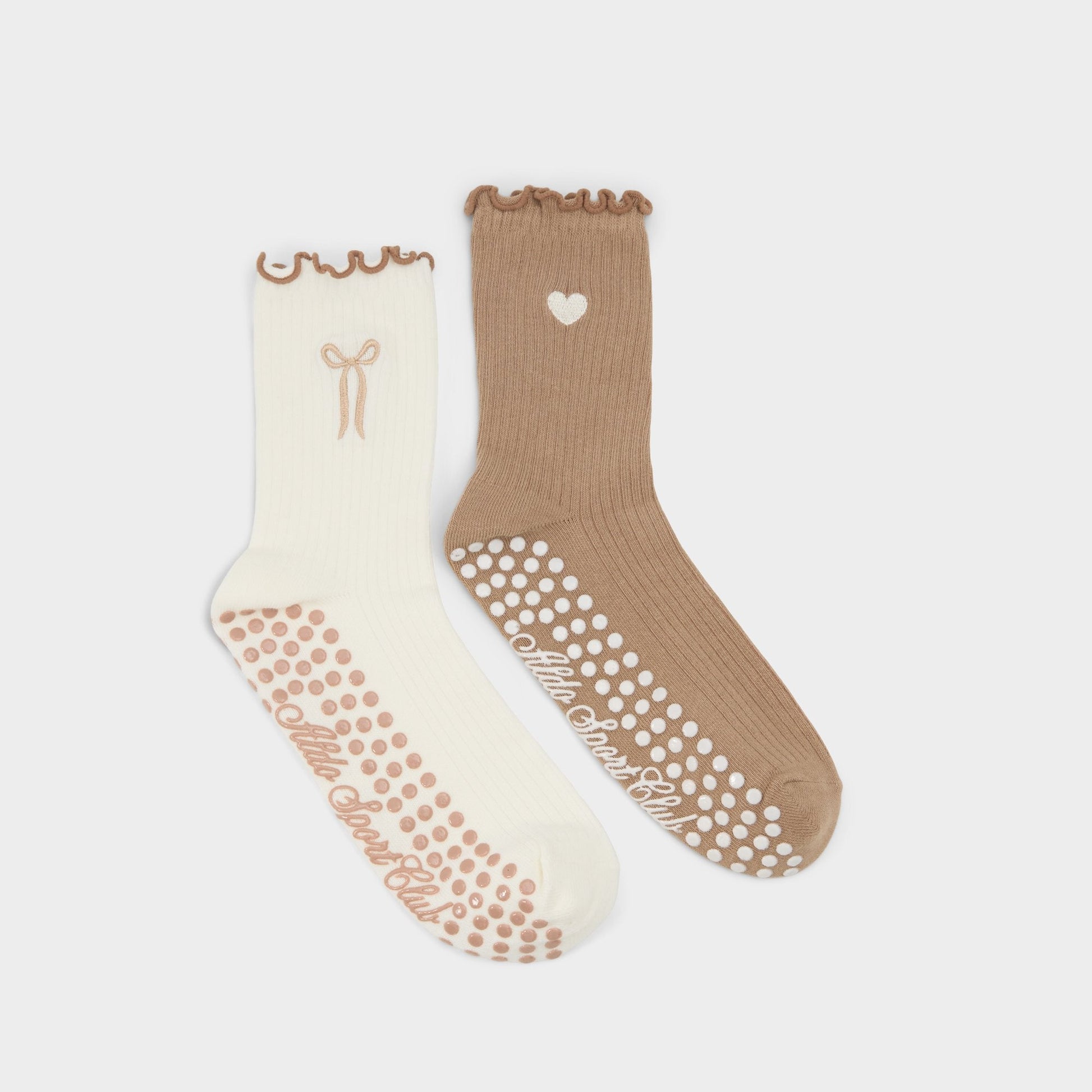 Pilatesock in Dark Beige - Pilates socks Aldo Dark beige