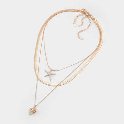 Seascharms Gold/Clear Multi Women's Necklaces - Layered necklace Aldo Gold/Clear Multi