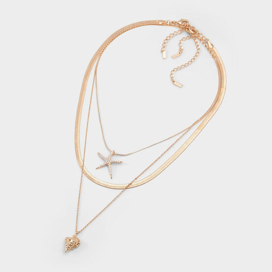 Seascharms Gold/Clear Multi Women's Necklaces - Layered necklace Aldo Gold/Clear Multi
