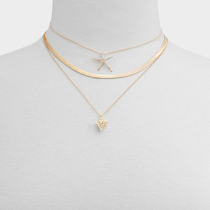Seascharms Gold/Clear Multi Women's Necklaces - Layered necklace Aldo Gold/Clear Multi
