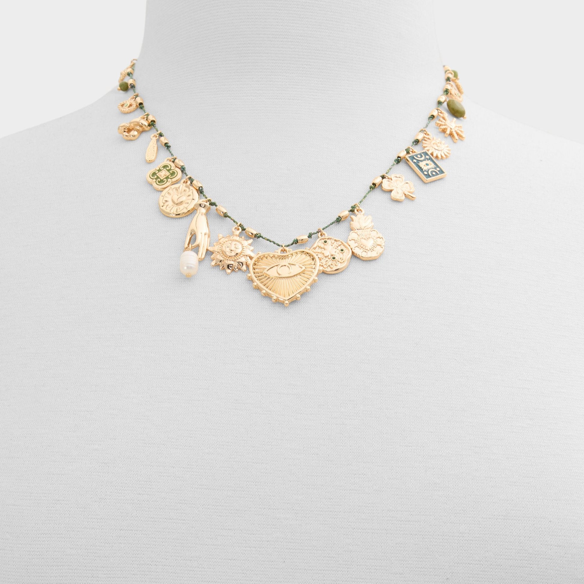 Bohemian in Dark Green - Charm necklace Aldo Dark green