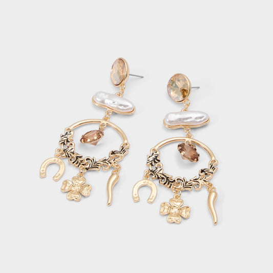 Chances in Champagne - Chandelier earrings Aldo Champagne