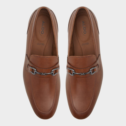 Marinho Cognac Leather Smooth Men's Dress Shoes - Loafer Aldo Cognac