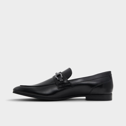 Marinho Open Black Leather Smooth Men's Dress Shoes - Loafer Aldo Open Black