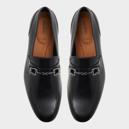 Marinho Open Black Leather Smooth Men's Dress Shoes - Loafer Aldo Open Black