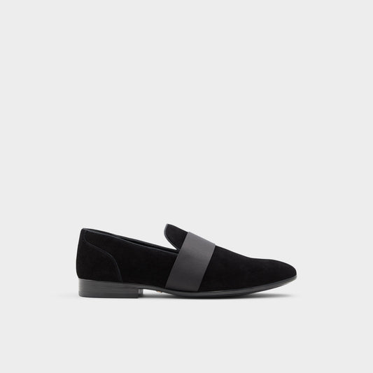 Asaria Open Black Leather Suede Men's Loafers & Slip-Ons - Loafer Aldo Open Black
