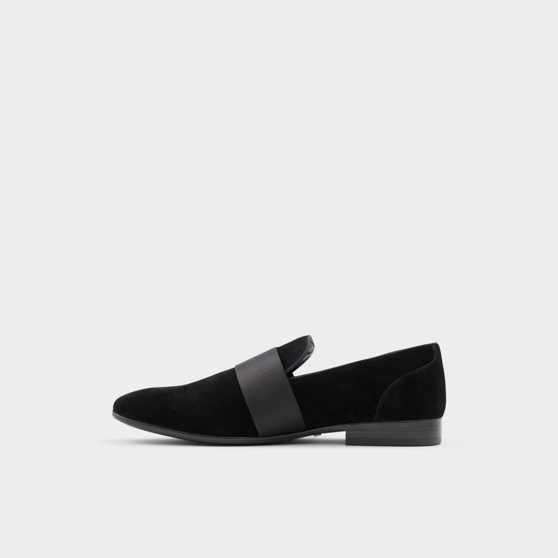 Asaria Open Black Leather Suede Men's Loafers & Slip-Ons - Loafer Aldo Open Black