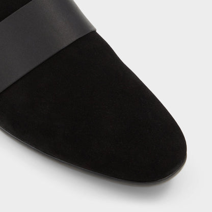 Asaria Open Black Leather Suede Men's Loafers & Slip-Ons - Loafer Aldo Open Black