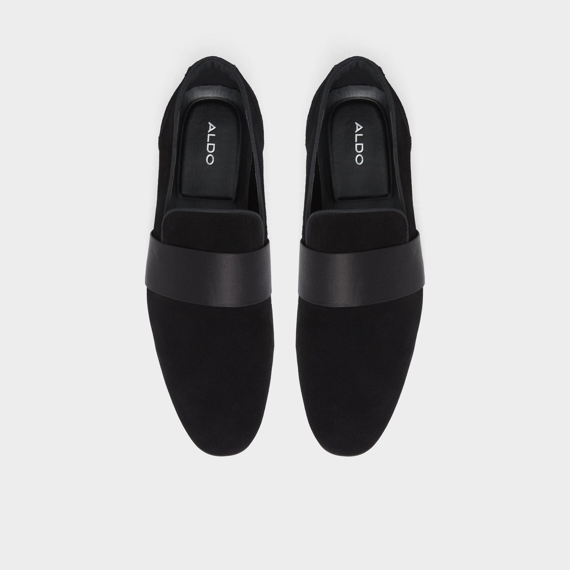 Asaria Open Black Leather Suede Men's Loafers & Slip-Ons - Loafer Aldo Open Black