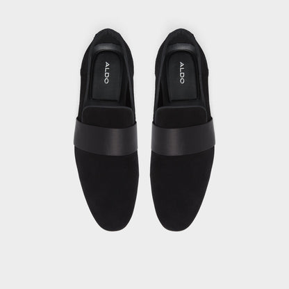 Asaria Open Black Leather Suede Men's Loafers & Slip-Ons - Loafer Aldo Open Black