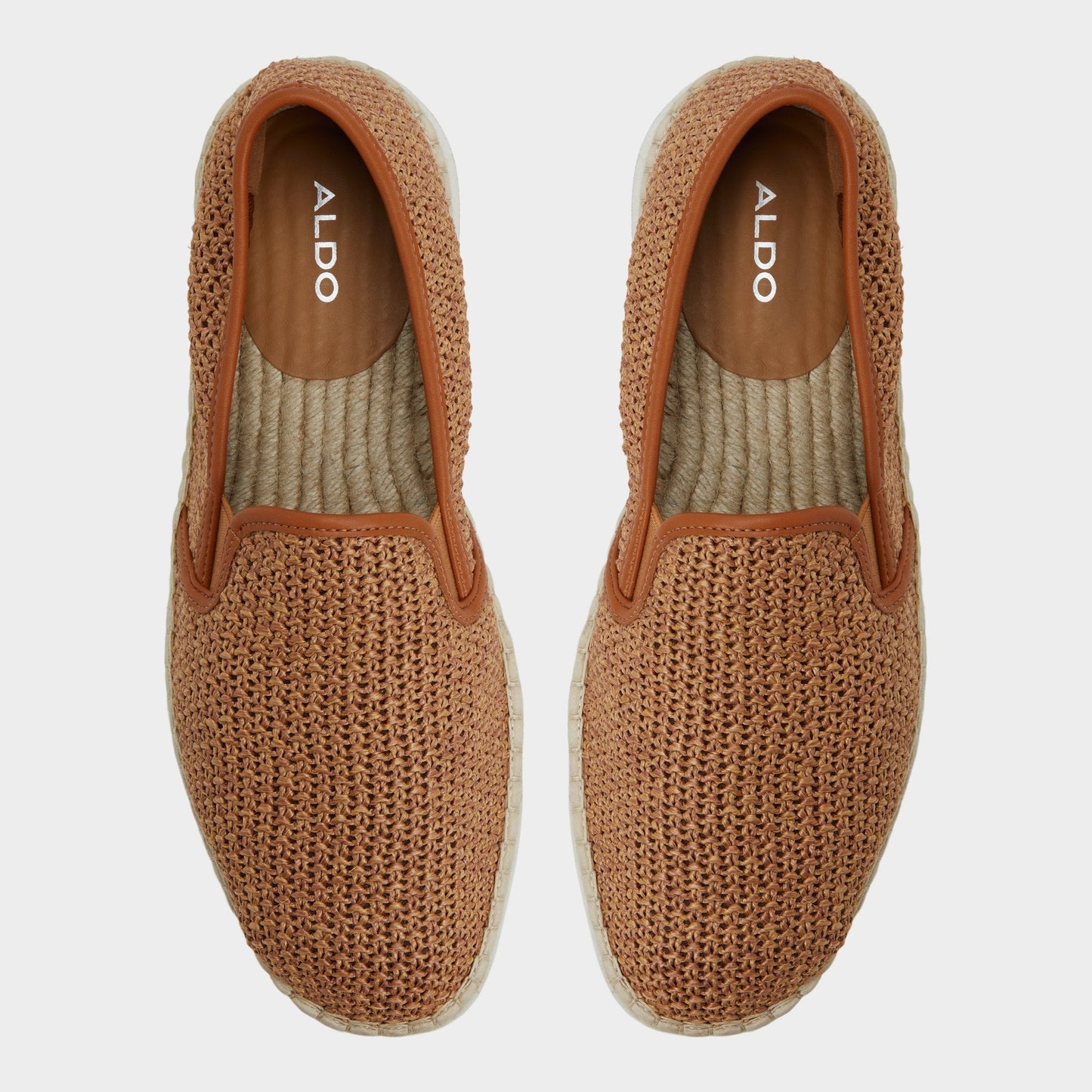 Johnney Cognac Textile Raffia Men's Espadrilles - Espadrille Aldo Cognac