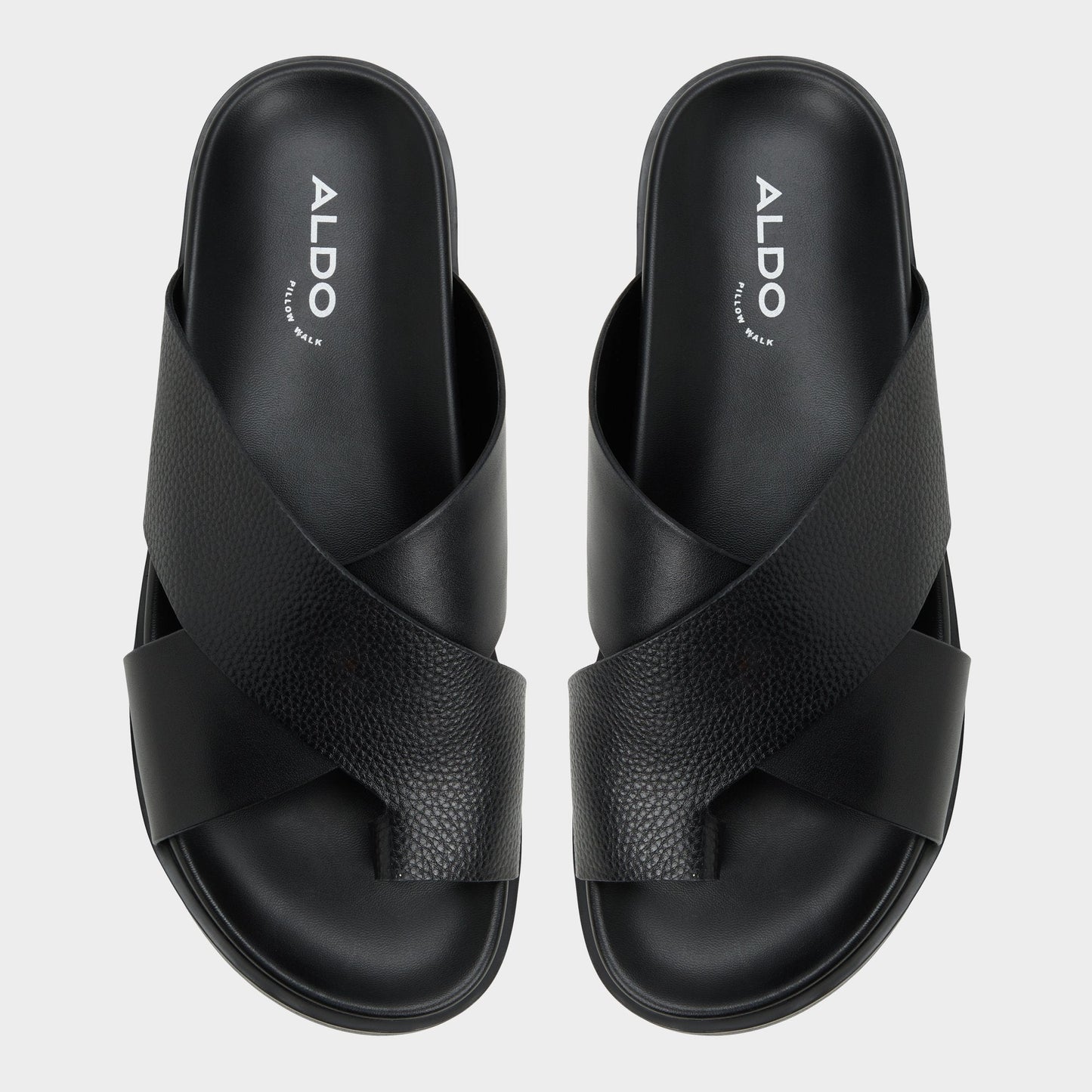 Darley Black Men's Sandals & Slides - Strappy flat sandal Aldo Black