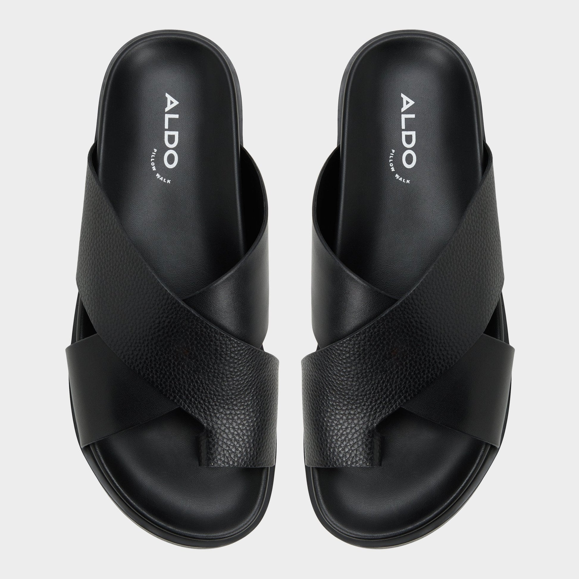 Darley Black Men's Sandals & Slides - Strappy flat sandal Aldo Black