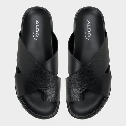 Darley Black Men's Sandals & Slides - Strappy flat sandal Aldo Black