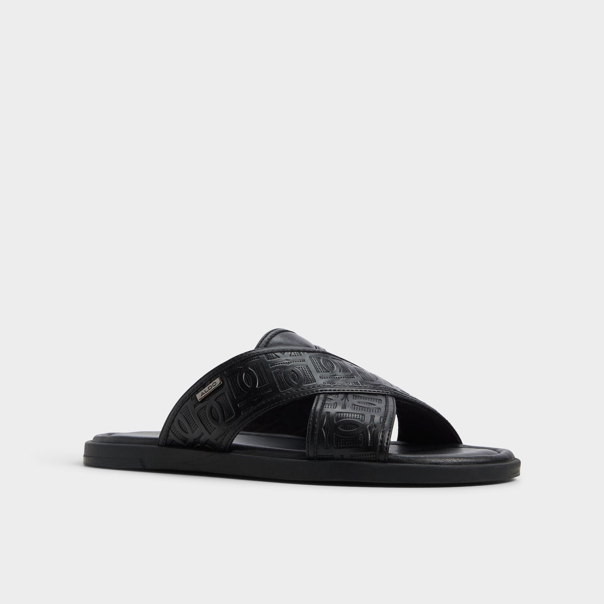 Olino Open Black Men's Slides - Slide sandal Aldo Open black