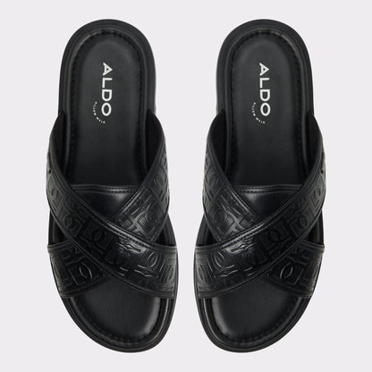 Olino Open Black Men's Slides - Slide sandal Aldo Open black