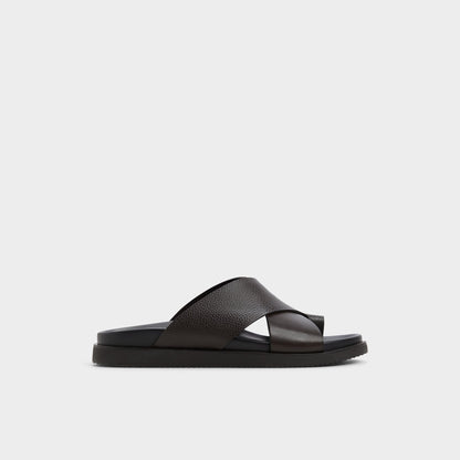 Darley Dark Brown Men's Sandals & Slides - Strappy flat sandal Aldo Dark brown