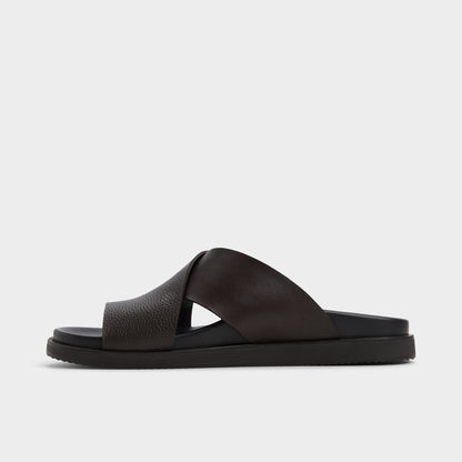 Darley Dark Brown Men's Sandals & Slides - Strappy flat sandal Aldo Dark brown