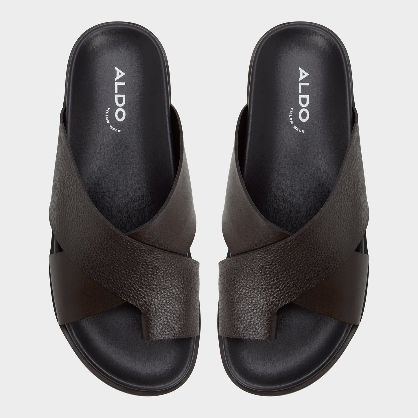 Darley Dark Brown Men's Sandals & Slides - Strappy flat sandal Aldo Dark brown