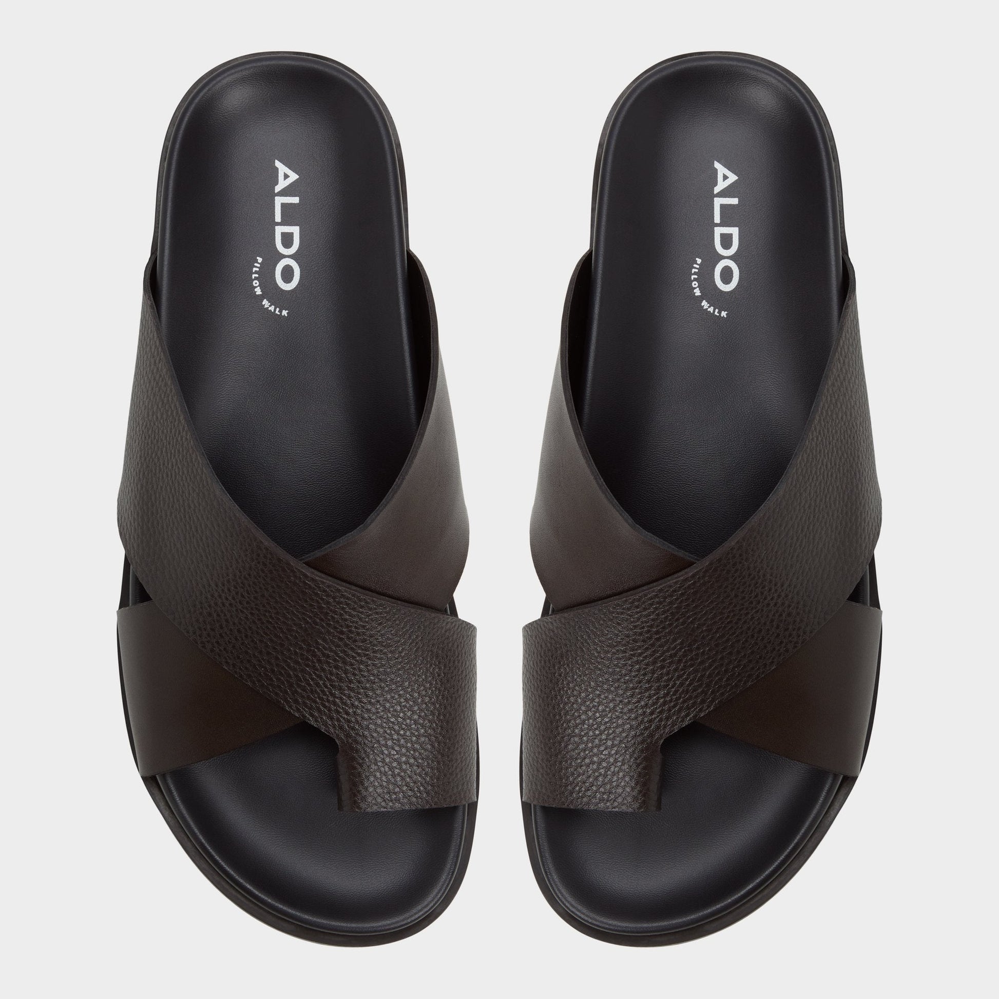 Darley Dark Brown Men's Sandals & Slides - Strappy flat sandal Aldo Dark brown
