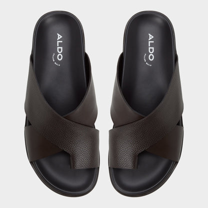 Darley Dark Brown Men's Sandals & Slides - Strappy flat sandal Aldo Dark brown