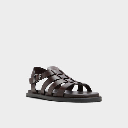 Warley Dark Brown Men's Sandals & Slides - Strappy flat sandal Aldo Dark Brown