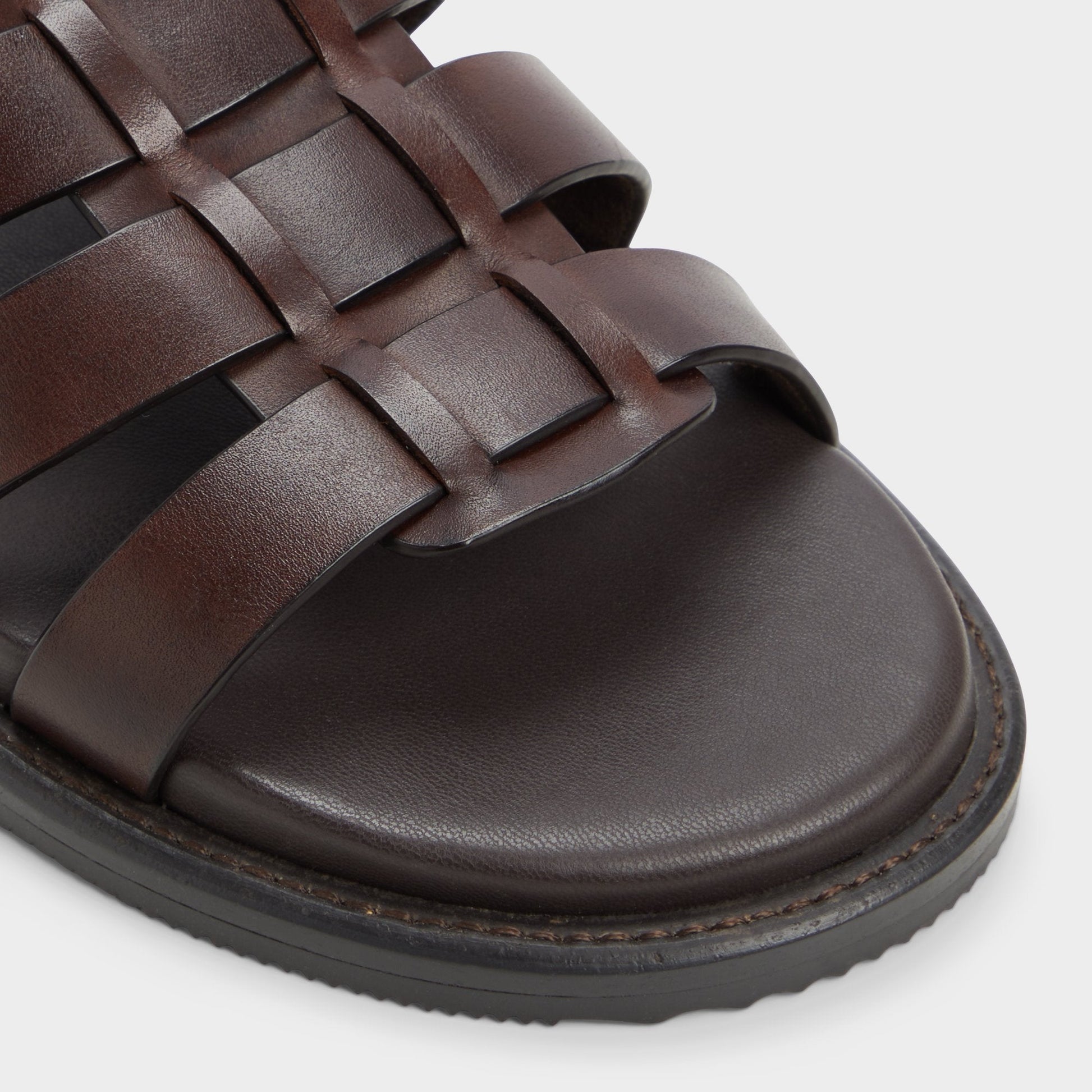Warley Dark Brown Men's Sandals & Slides - Strappy flat sandal Aldo Dark Brown