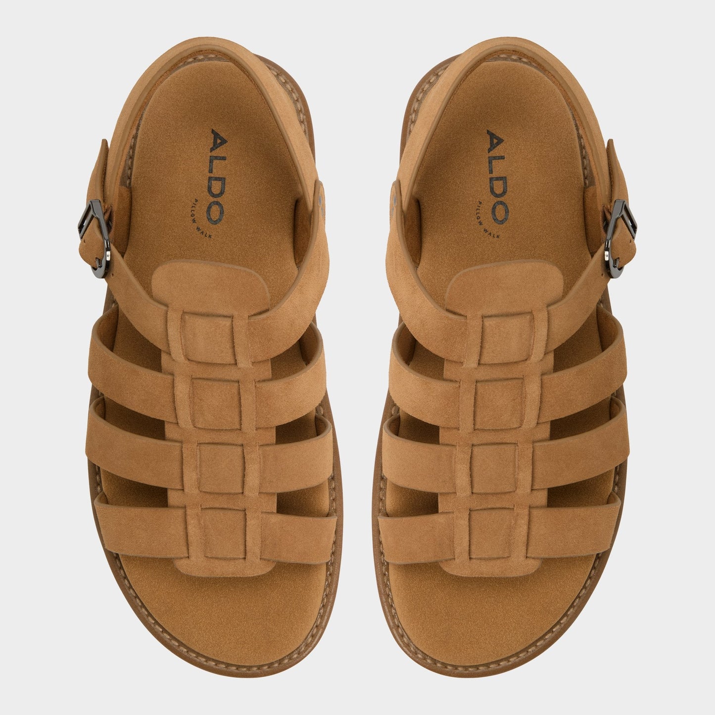 Warley Camel Men's Sandals & Slides - Strappy flat sandal Aldo Camel