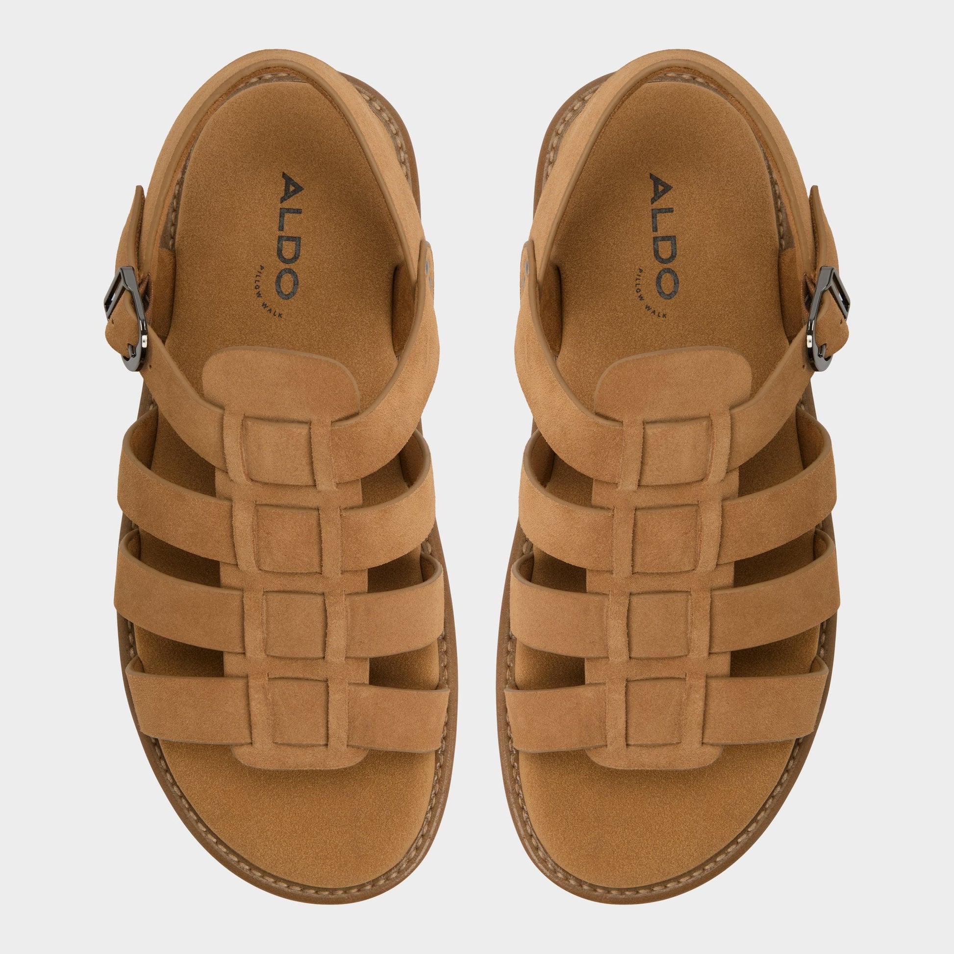 Warley Camel Men's Sandals & Slides - Strappy flat sandal Aldo Camel