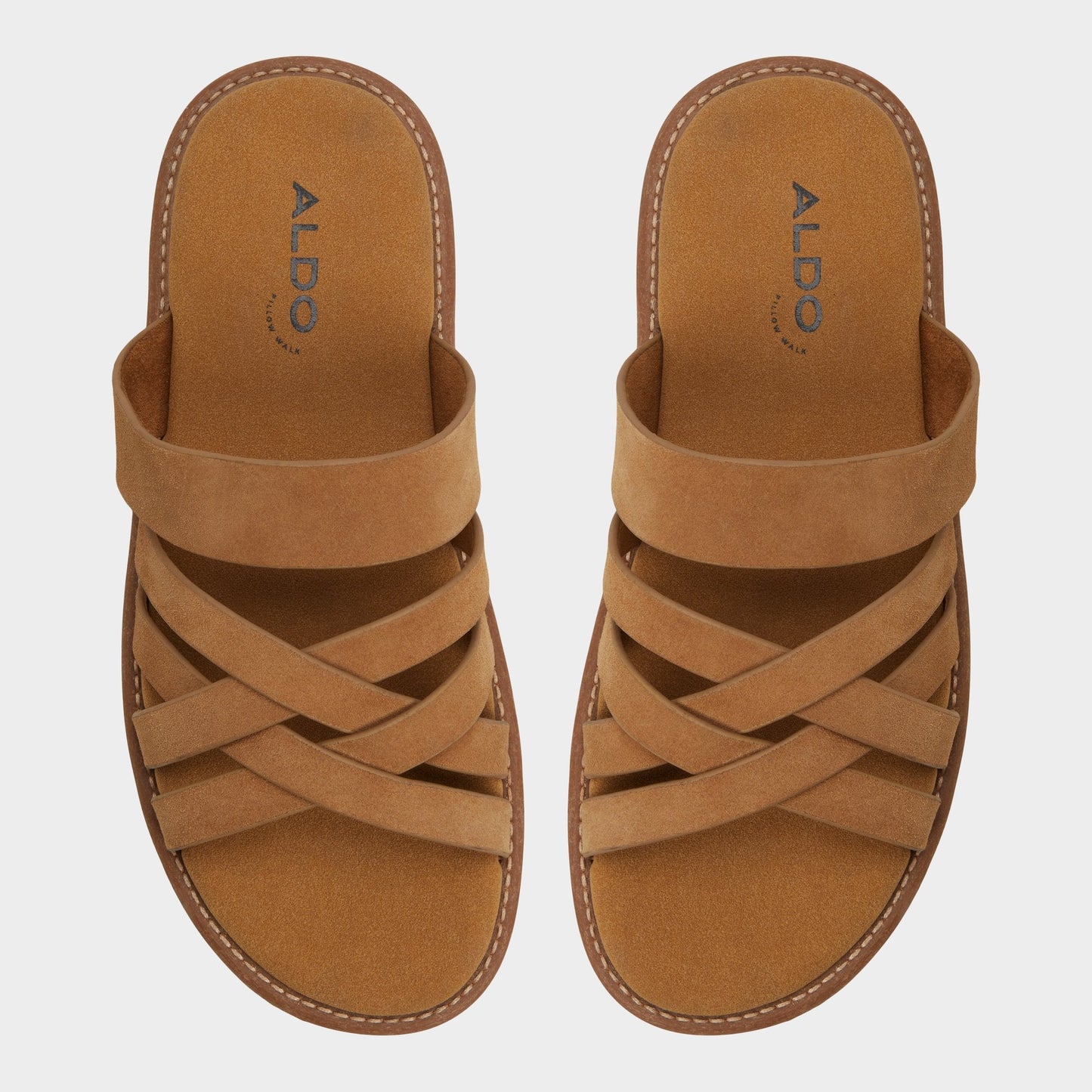 Haniff Camel Men's Sandals & Slides - Strappy flat sandal Aldo Camel