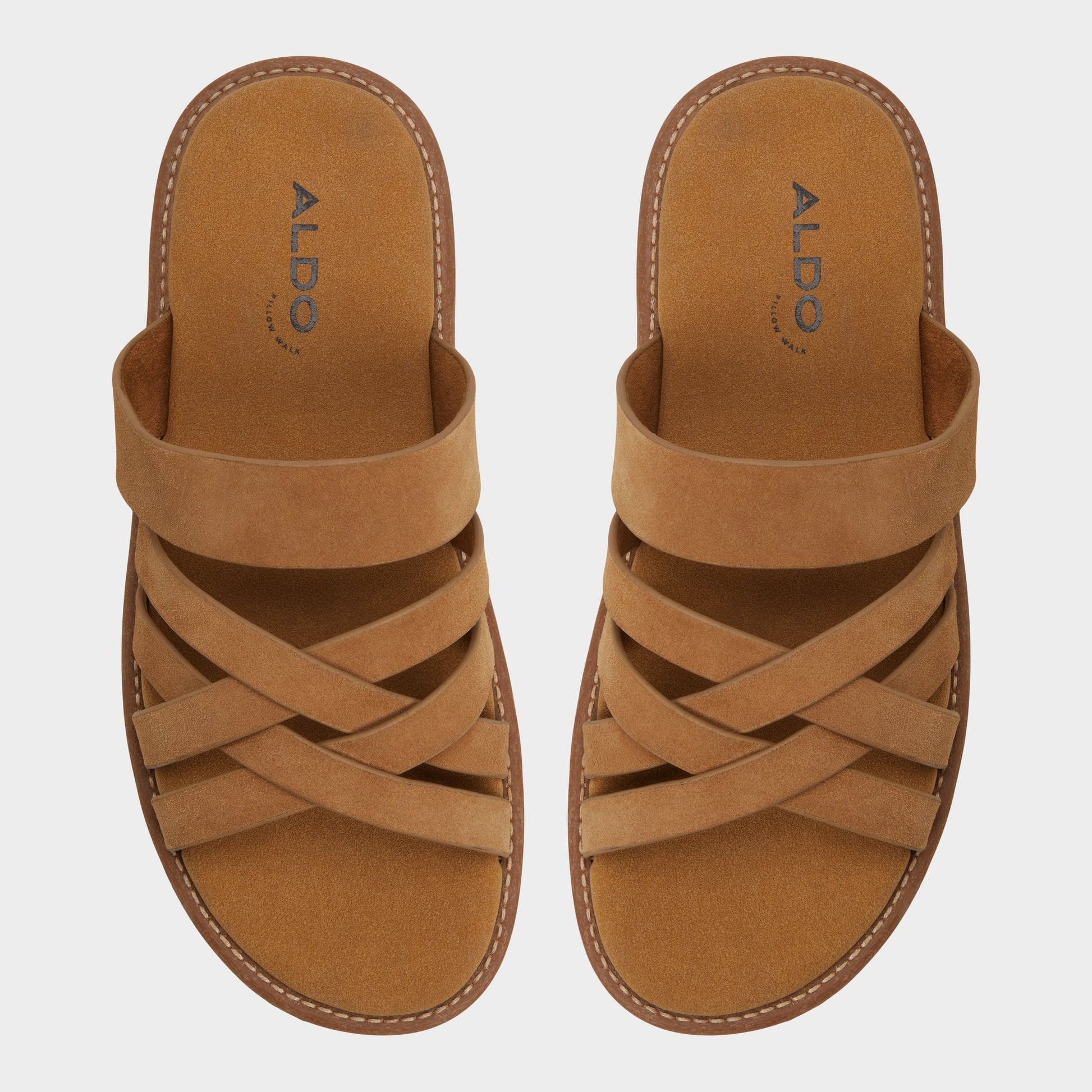 Haniff Camel Men's Sandals & Slides - Strappy flat sandal Aldo Camel