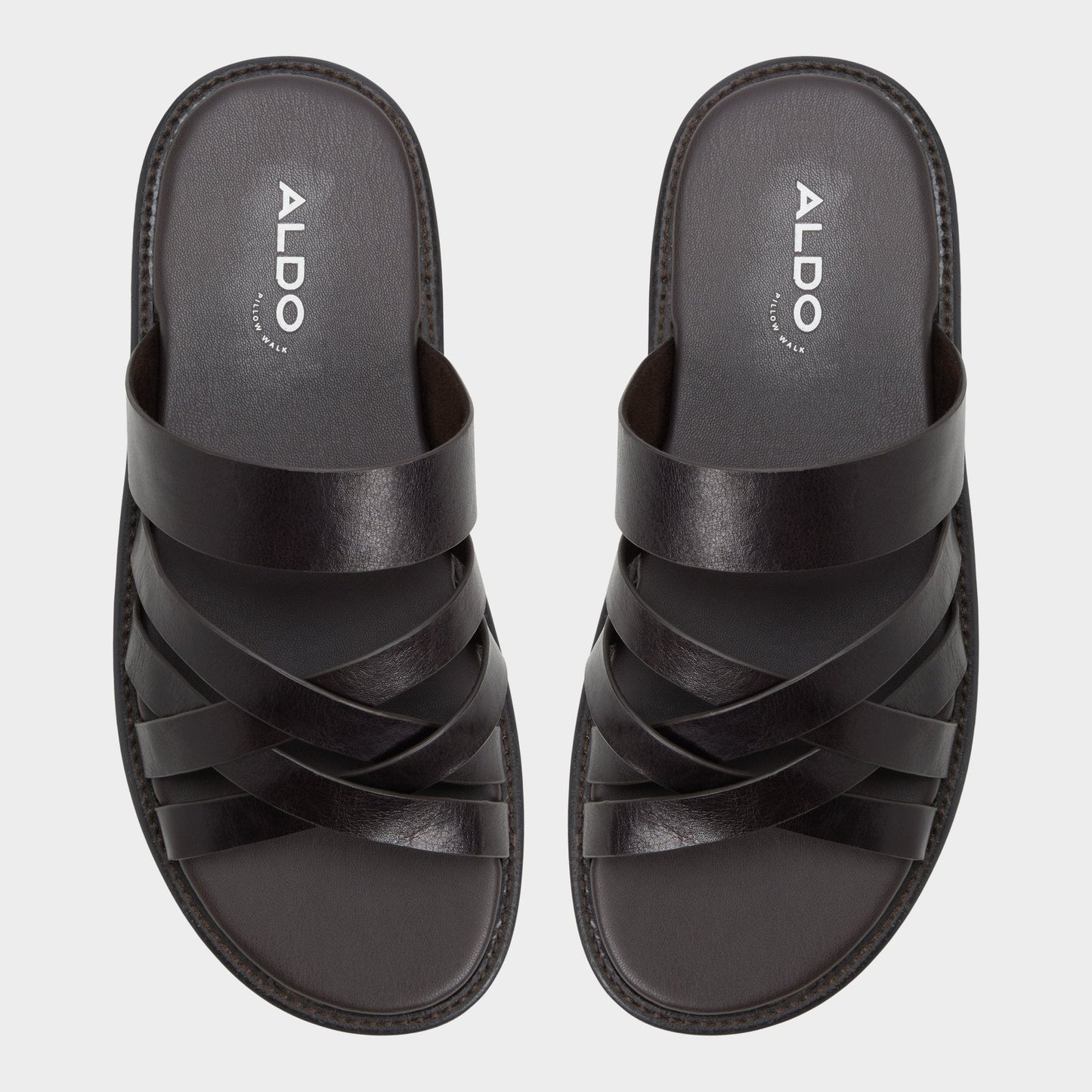Haniff Brown Men's Sandals & Slides - Strappy flat sandal Aldo Brown