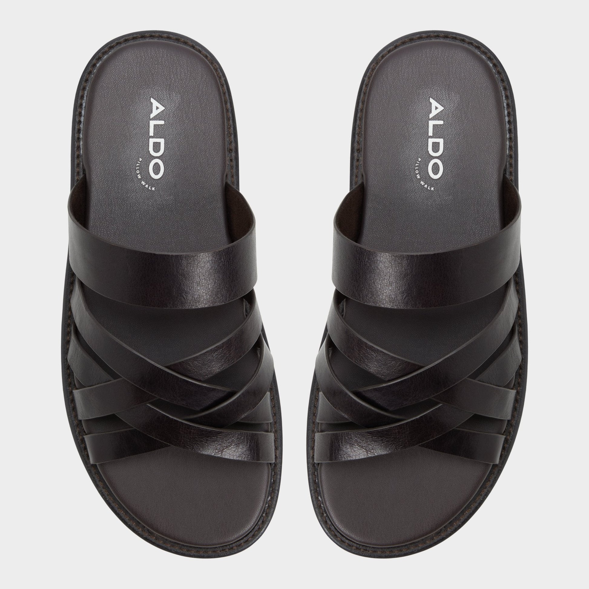 Haniff Brown Men's Sandals & Slides - Strappy flat sandal Aldo Brown
