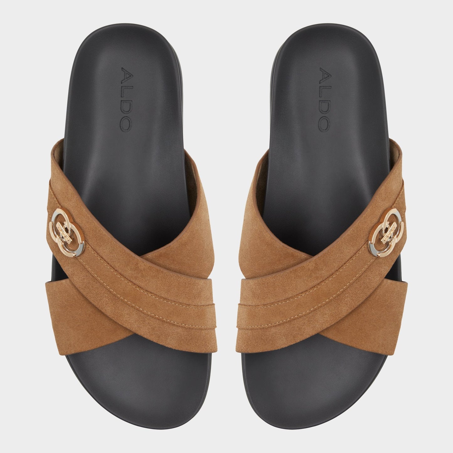 Delmar Open Brown Men's Slides - Slide sandal Aldo Open Brown