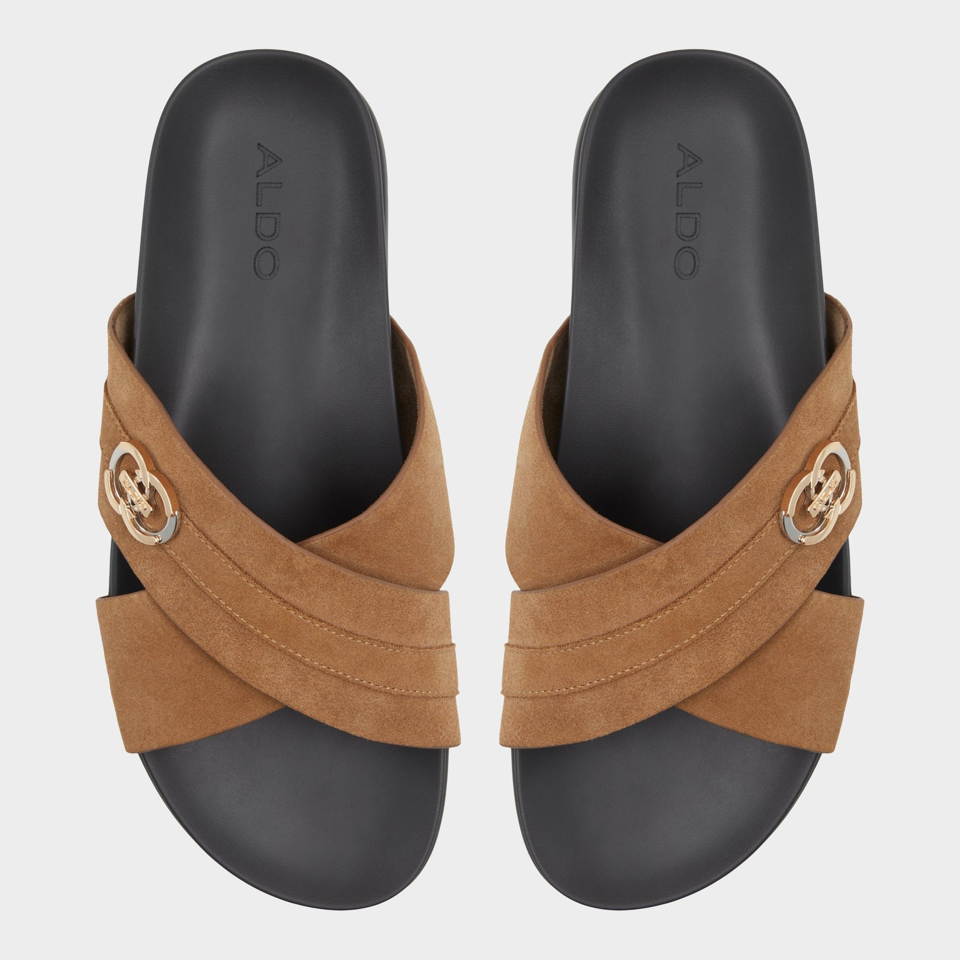 Delmar Open Brown Men's Slides - Slide sandal Aldo Open Brown