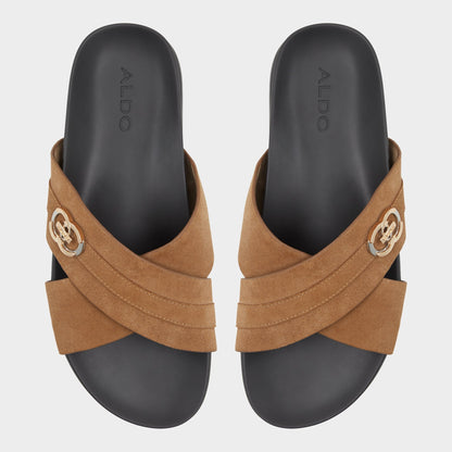 Delmar Open Brown Men's Slides - Slide sandal Aldo Open Brown