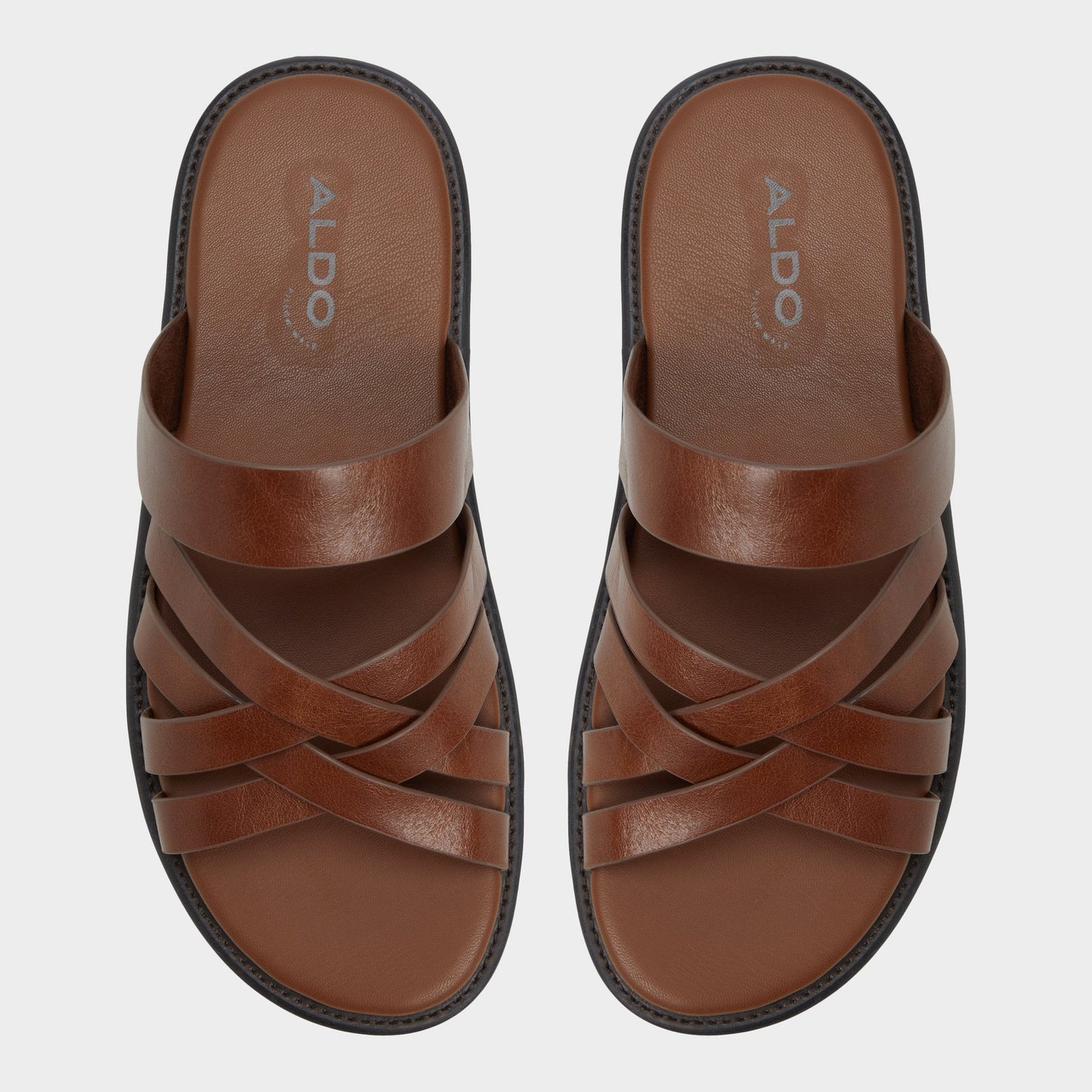 Haniff Cognac Men's Sandals & Slides - Strappy flat sandal Aldo Cognac