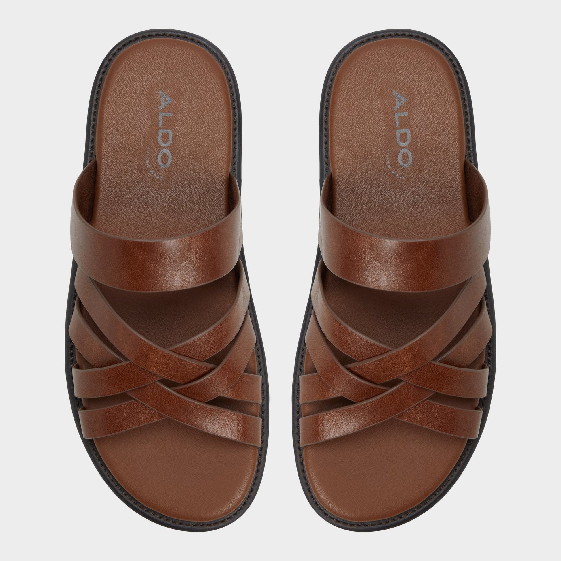 Haniff Cognac Men's Sandals & Slides - Strappy flat sandal Aldo Cognac