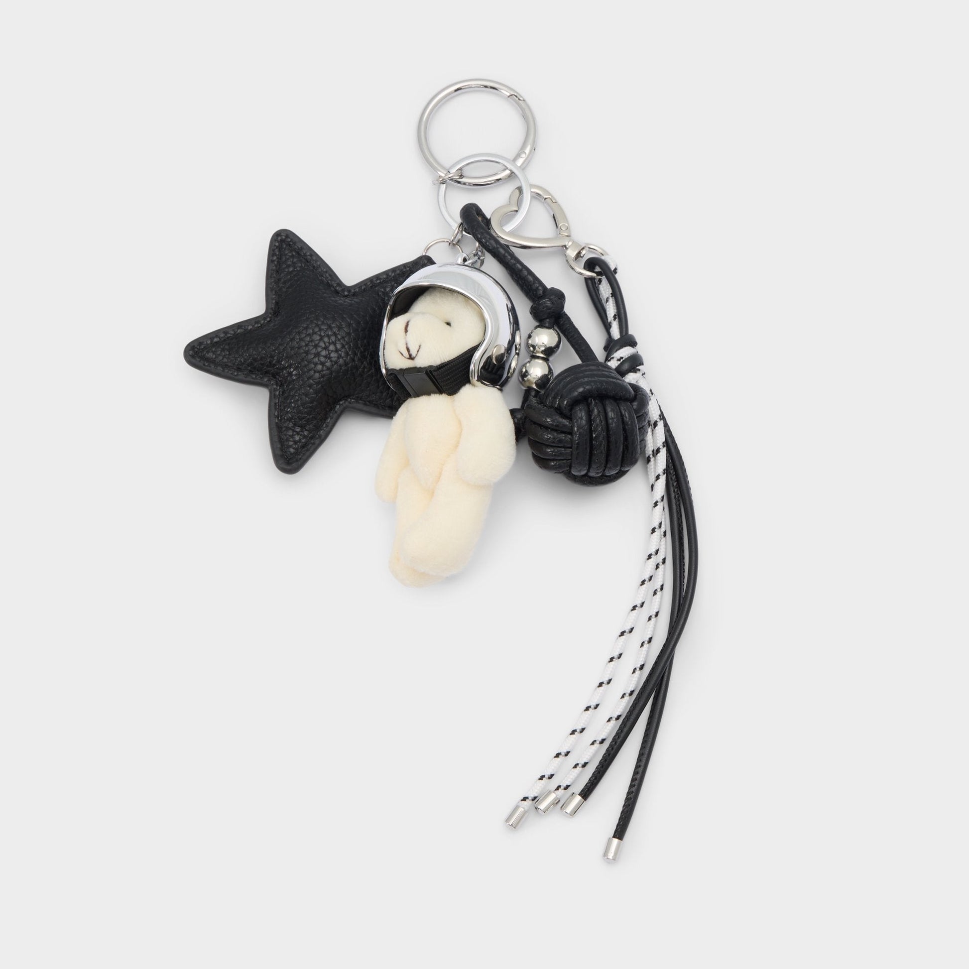 Astrobear in Black Silver Multi - Bag charm Aldo Black/silver multi