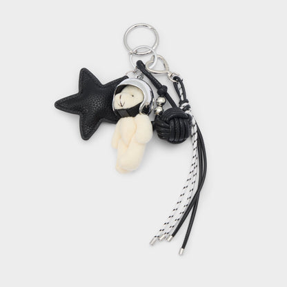 Astrobear in Black Silver Multi - Bag charm Aldo Black/silver multi