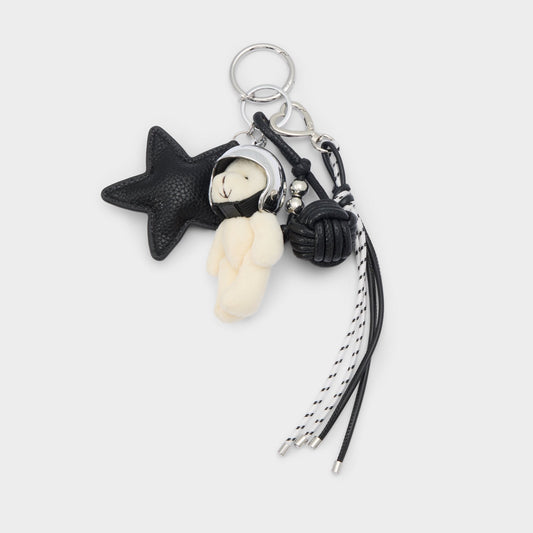 Astrobear in Black Silver Multi - Bag charm Aldo Black/silver multi
