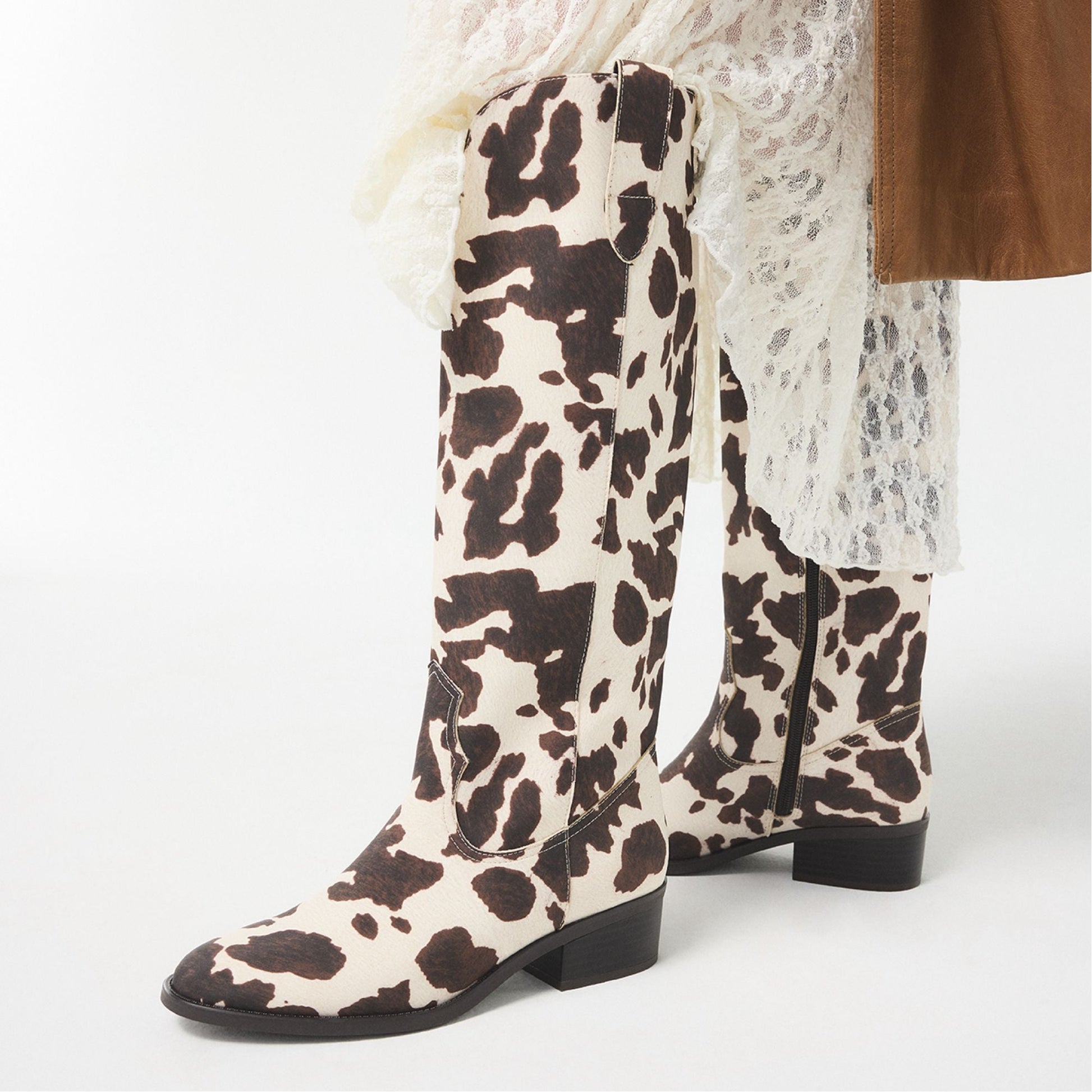 Kaydia in Open Brown 14179225 - Western knee-high boot, Block heel Aldo Open Brown