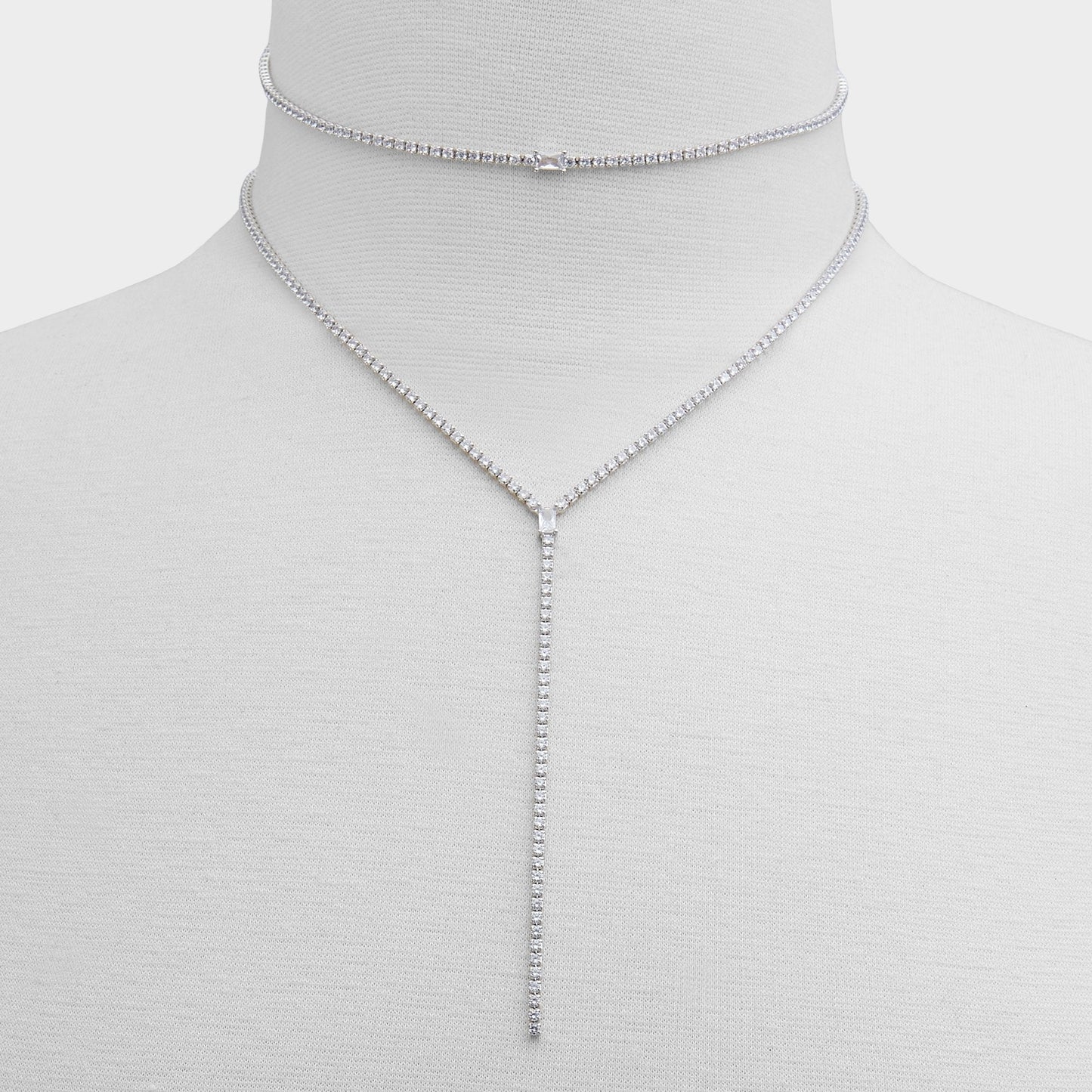 Alata Silver/Clear Multi Women's Cubic Zirconia - Necklace Aldo Silver/Clear Multi