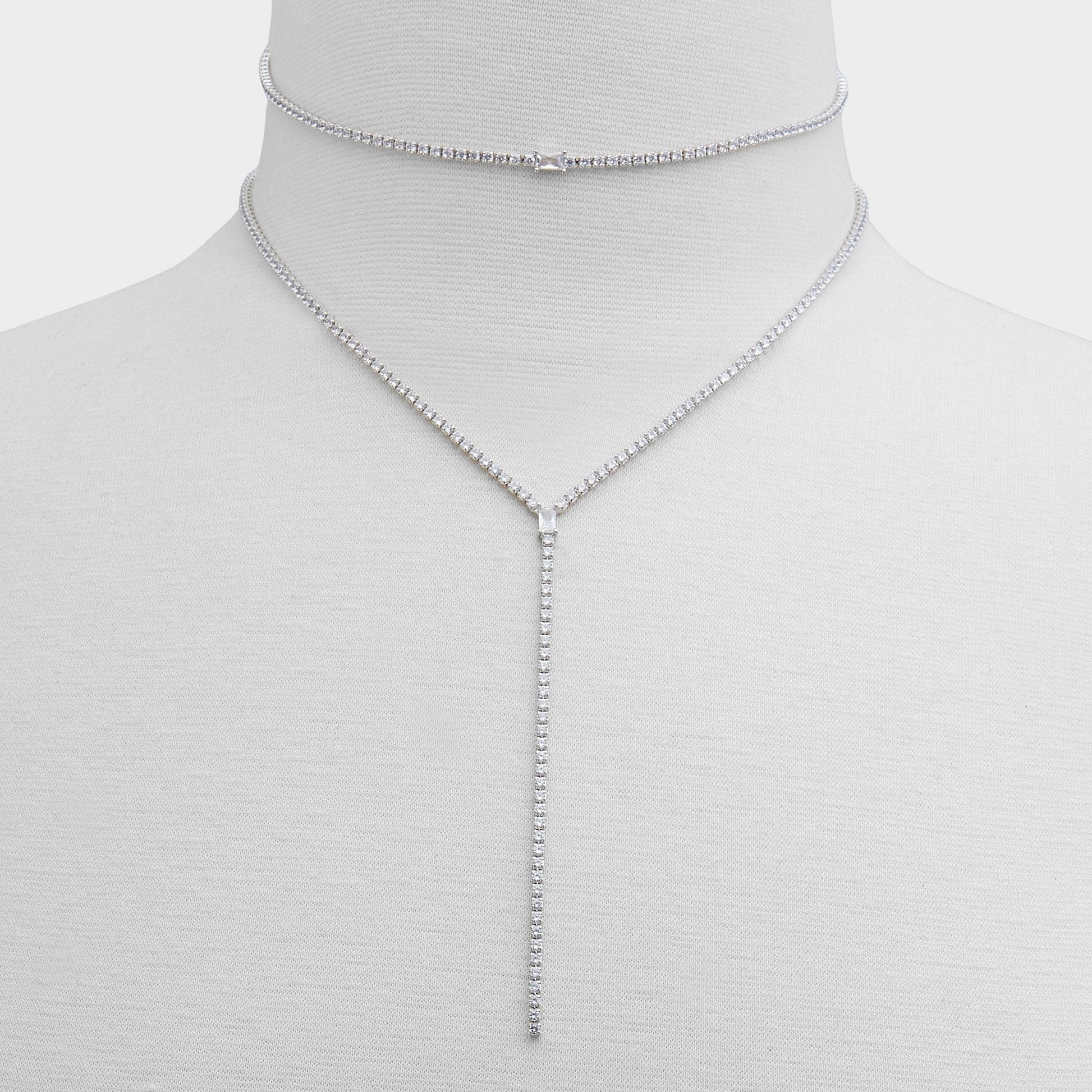 Alata Silver/Clear Multi Women's Cubic Zirconia - Necklace Aldo Silver/Clear Multi