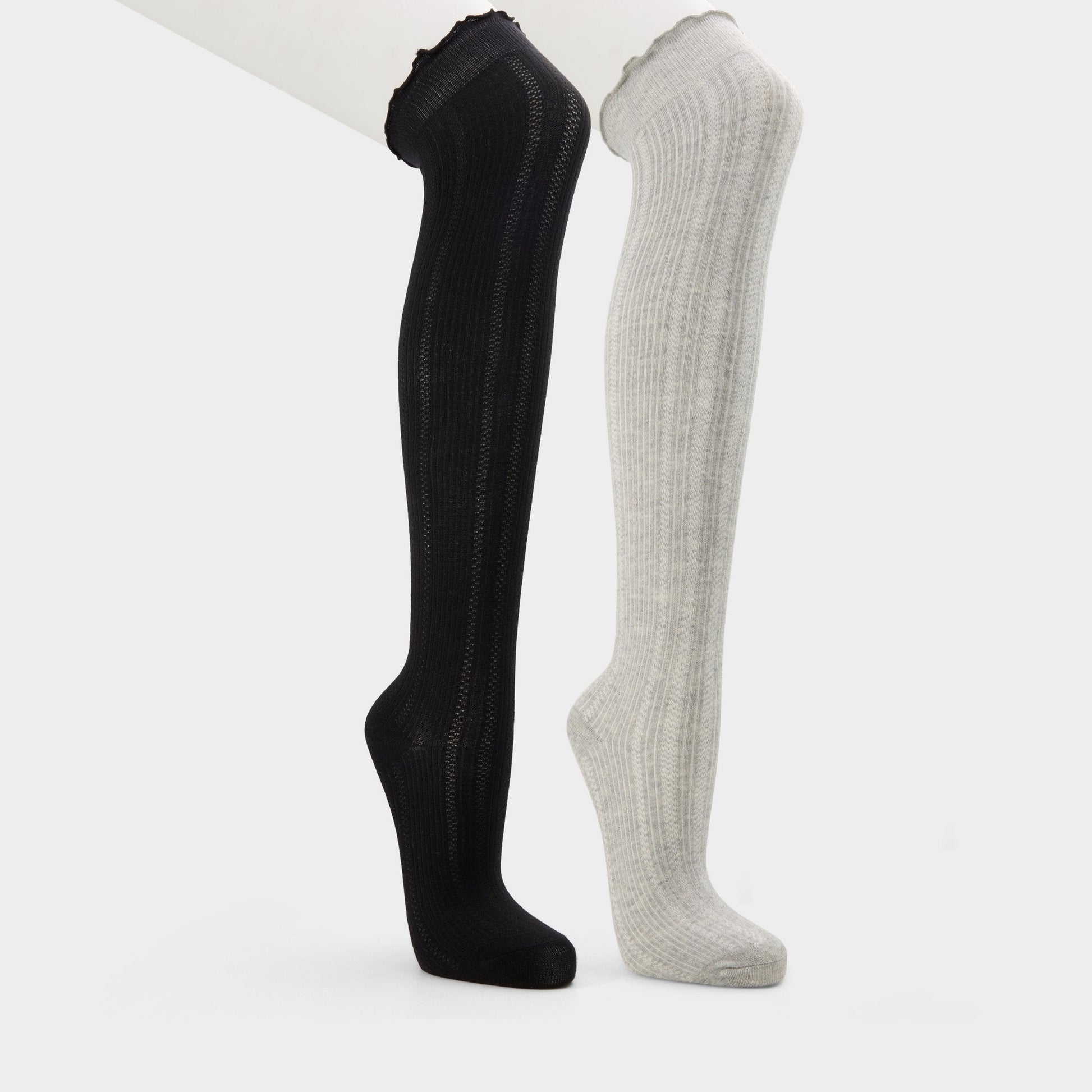 Frillie in Black White - Knee high socks Aldo Black/white