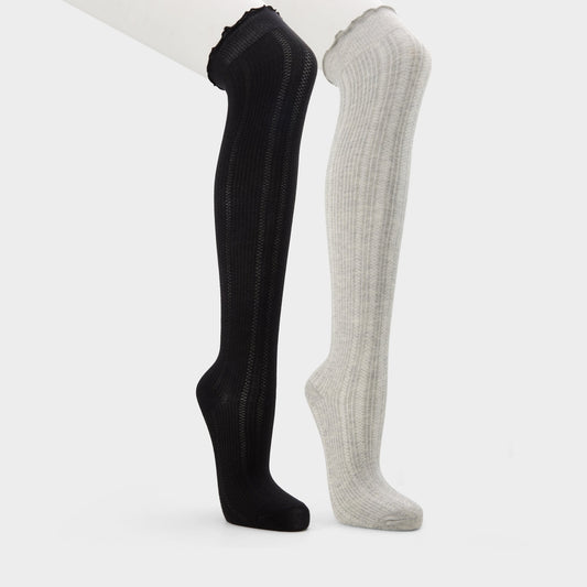Frillie in Black White - Knee high socks Aldo Black/white