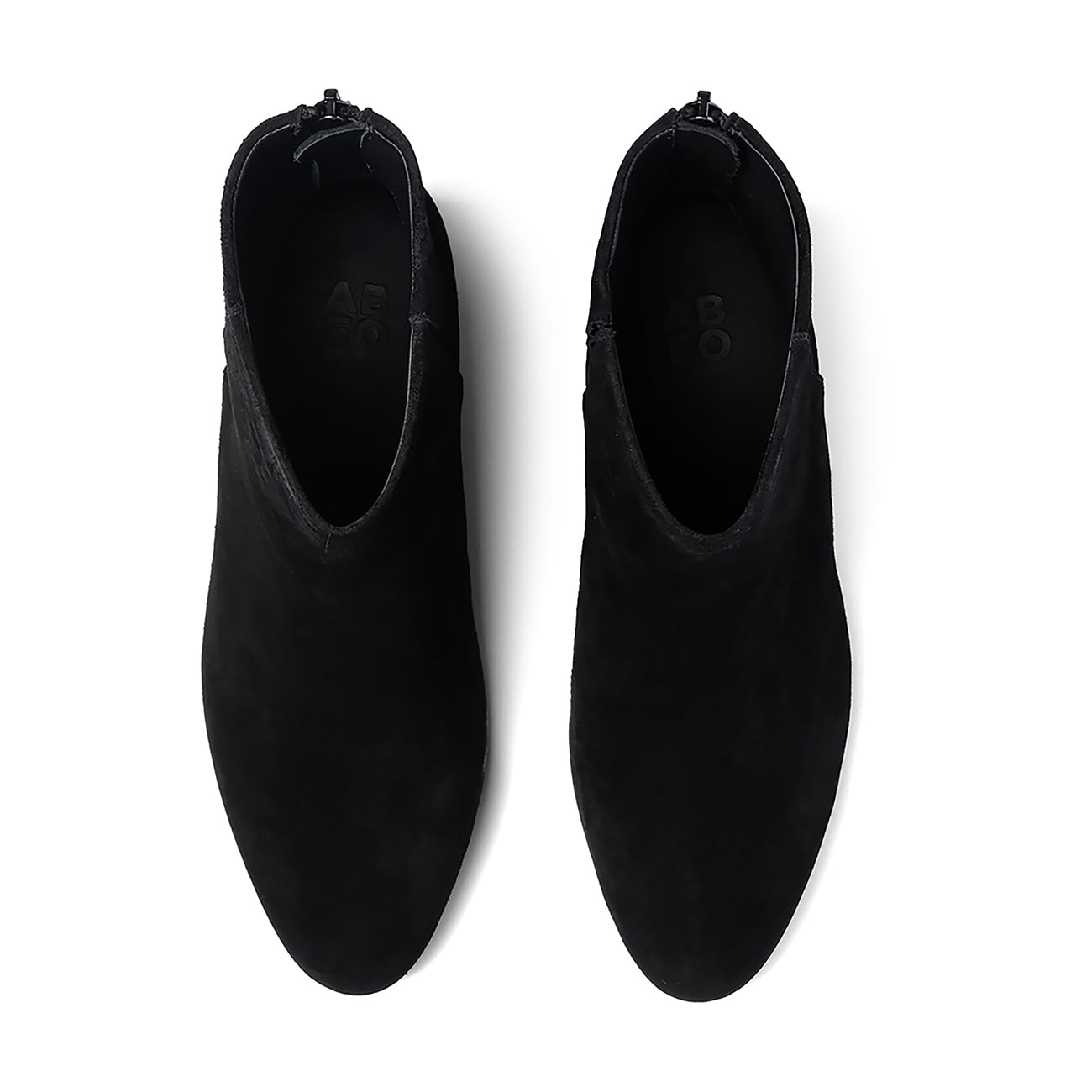 ABEO Footwear Plaza Back Zip Black Suede
